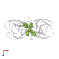 [4-R-(-4-ALPHA,5-ALPHA,6-BETA,7-BETA)]-HEXAHYDRO-5,6-BIS(HYDROXY)-[1,3-BIS([4-HYDROXYMETHYL-PHENYL]METHYL)-4,7-BIS(PHEN YLMETHYL)]-2H-1,3-DIAZEPINONE in PDB entry 1bve, assembly 1, top view.