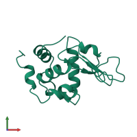 PDB entry 1bvx coloured by chain, front view.