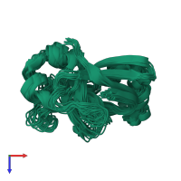 PDB entry 1bw3 coloured by chain, ensemble of 20 models, top view.