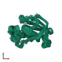 PDB entry 1bw4 coloured by chain, ensemble of 20 models, front view.