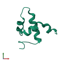 PDB entry 1bw6 coloured by chain, front view.