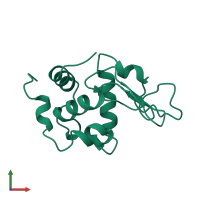 PDB entry 1bwi coloured by chain, front view.