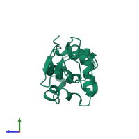 PDB entry 1bwj coloured by chain, side view.