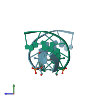 PDB entry 1bx5 coloured by chain, side view.