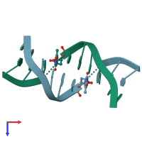 PDB entry 1bx5 coloured by chain, top view.