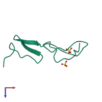 PDB entry 1bx7 coloured by chain, top view.