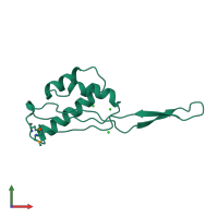 PDB entry 1bxe coloured by chain, front view.