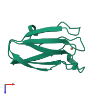 PDB entry 1bxu coloured by chain, top view.