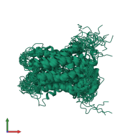 PDB entry 1by1 coloured by chain, ensemble of 20 models, front view.