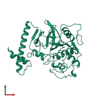 PDB entry 1by8 coloured by chain, front view.