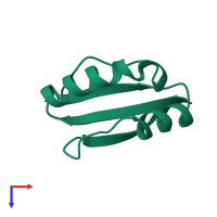 PDB entry 1by9 coloured by chain, top view.