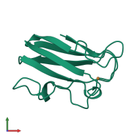 PDB entry 1byp coloured by chain, front view.