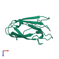 PDB entry 1byp coloured by chain, top view.