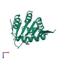 PDB entry 1bys coloured by chain, top view.