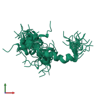 PDB entry 1bzg coloured by chain, ensemble of 30 models, front view.