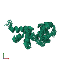 PDB entry 1c06 coloured by chain, ensemble of 16 models, front view.