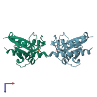 PDB entry 1c0e coloured by chain, top view.