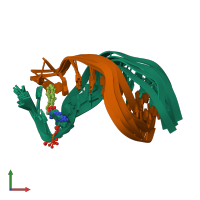 PDB entry 1c0y coloured by chain, ensemble of 6 models, front view.