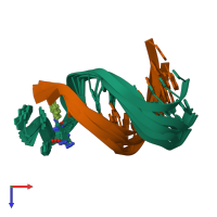 PDB entry 1c0y coloured by chain, ensemble of 6 models, top view.