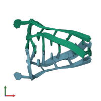 PDB entry 1c11 coloured by chain, ensemble of 7 models, front view.