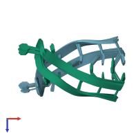 PDB entry 1c11 coloured by chain, ensemble of 7 models, top view.