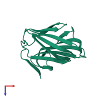 PDB entry 1c1f coloured by chain, top view.