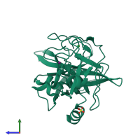 PDB entry 1c1m coloured by chain, side view.