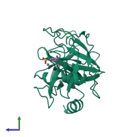 PDB entry 1c1n coloured by chain, side view.