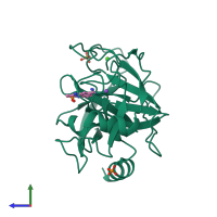 PDB entry 1c1s coloured by chain, side view.