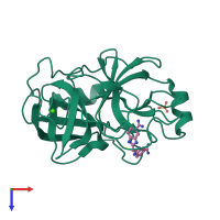PDB entry 1c1t coloured by chain, top view.