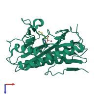 PDB entry 1c21 coloured by chain, top view.