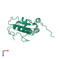 PDB entry 1c25 coloured by chain, top view.