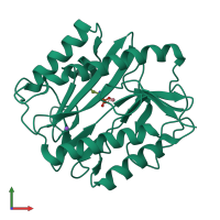 PDB entry 1c27 coloured by chain, front view.