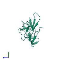 PDB entry 1c2a coloured by chain, side view.