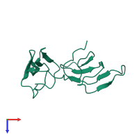 PDB entry 1c2a coloured by chain, top view.