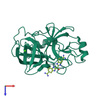 PDB entry 1c2d coloured by chain, top view.