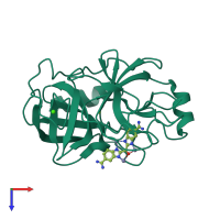 PDB entry 1c2h coloured by chain, top view.