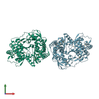 PDB entry 1c2p coloured by chain, front view.