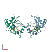 PDB entry 1c2r coloured by chain, front view.