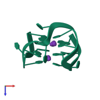 PDB entry 1c35 coloured by chain, top view.
