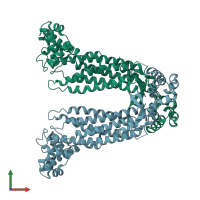 PDB entry 1c3c coloured by chain, front view.