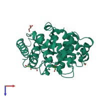 PDB entry 1c3d coloured by chain, top view.