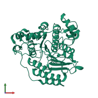 PDB entry 1c3p coloured by chain, front view.