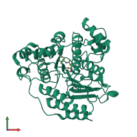 PDB entry 1c3s coloured by chain, front view.