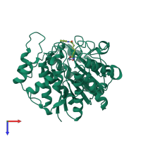 PDB entry 1c3s coloured by chain, top view.