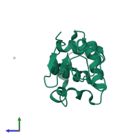 Lysozyme C in PDB entry 1c43, assembly 1, side view.