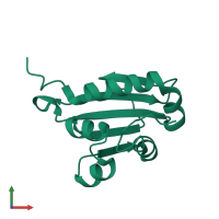 PDB entry 1c44 coloured by chain, front view.