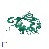 PDB entry 1c44 coloured by chain, top view.