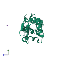 PDB entry 1c45 coloured by chain, side view.