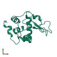 PDB entry 1c46 coloured by chain, front view.